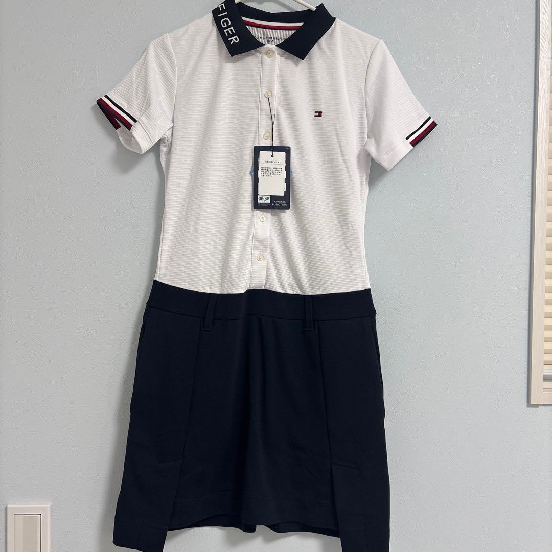 新品　トミーヒルフィガーゴルフ　ワンピース　ホワイト　ネイビー　Sサイズ