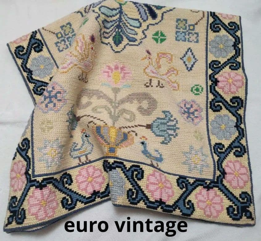 フランスアンティーク 刺繍 壁飾り ハンドステッチ タペストリー ポスター#3