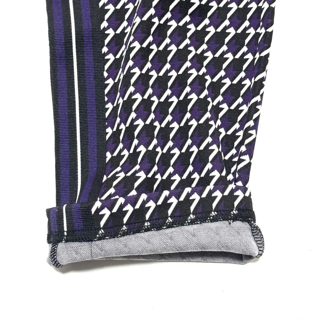 極美品 ジャックバニー 幾何学柄 パープル系 ゴルフパンツ 6サイズ