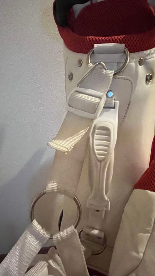 パーリーゲイツ　キャディバック　ホワイト&レッド　スマイル　ヘッドカバー　セット