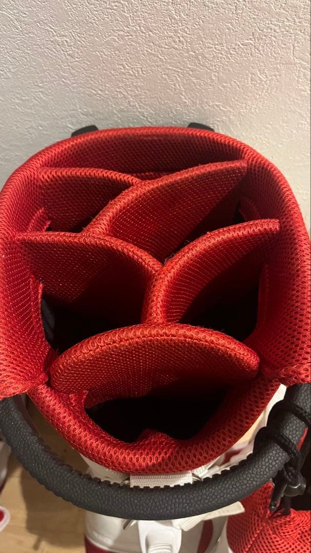 パーリーゲイツ　キャディバック　ホワイト&レッド　スマイル　ヘッドカバー　セット