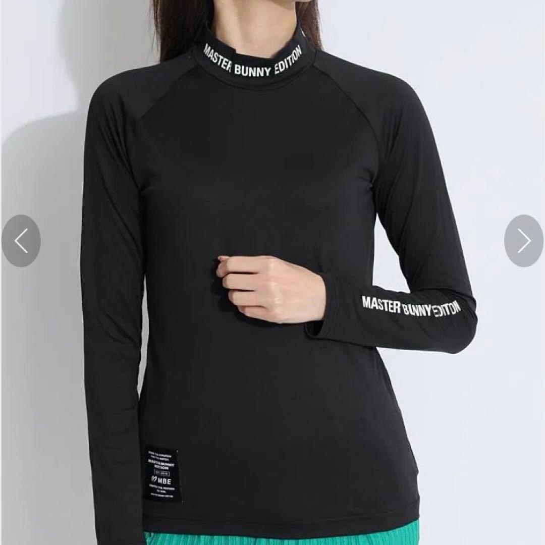 パーリーゲイツ☆新品 マスターバニー クールコア微メッシュモックネックカットソー