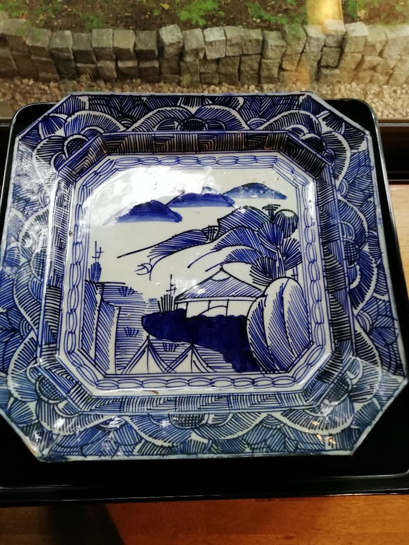 明治レトロな大角皿