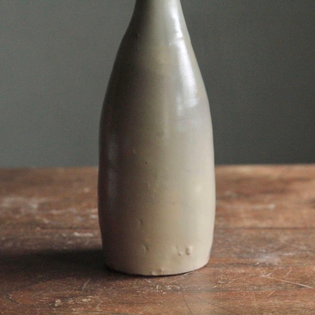 白丹波のような釉肌の瓶 古美術 古道具 花器 花入 アンティーク 徳利不可