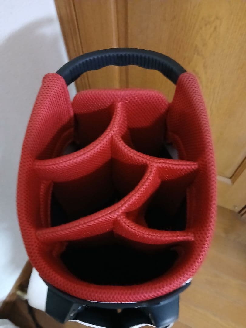 PEARLY GATES ゴルフバッグ ホワイト/レッド/ヘッドカバーフルセット