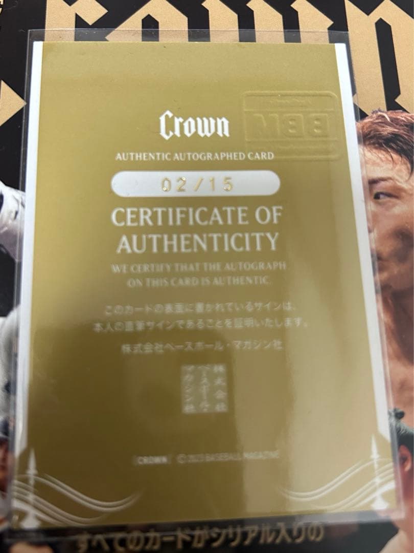 高木美帆 BBM2023 CROWN クラウン15枚限定 縦 直筆サインカード