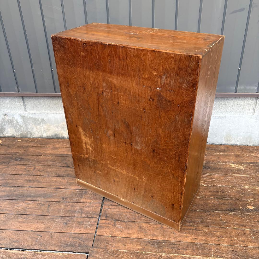 昭和レトロ 無垢材 茶棚 茶箪笥 ガラス戸 サイドボード 古家具 ビンテージ