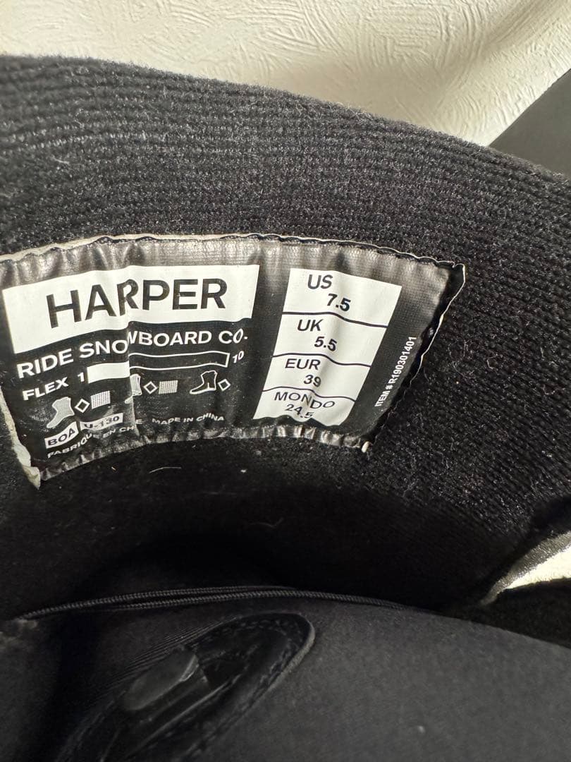 RIDE X HARPER スノーボードブーツ ブラック　24.5cm
