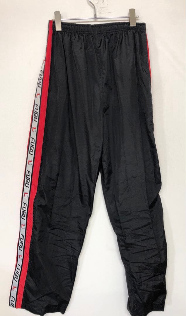 FUBU 90s 古着 ロゴ刺繍 ロゴライン シャカシャカ セットアップ