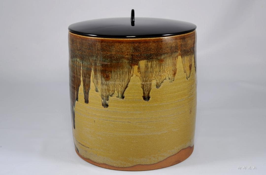 十四代 亀井味楽 高取焼 一重口 水指 共箱 茶道具