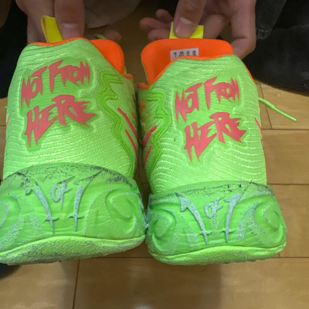 蛍光イエロー/オレンジ バスケットシューズ