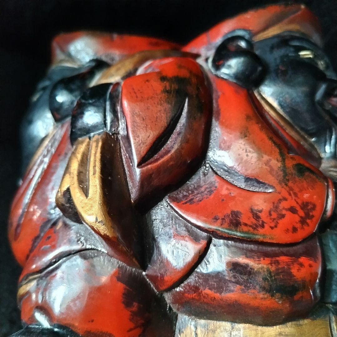 三面大黒天 木製 時代物 骨董品