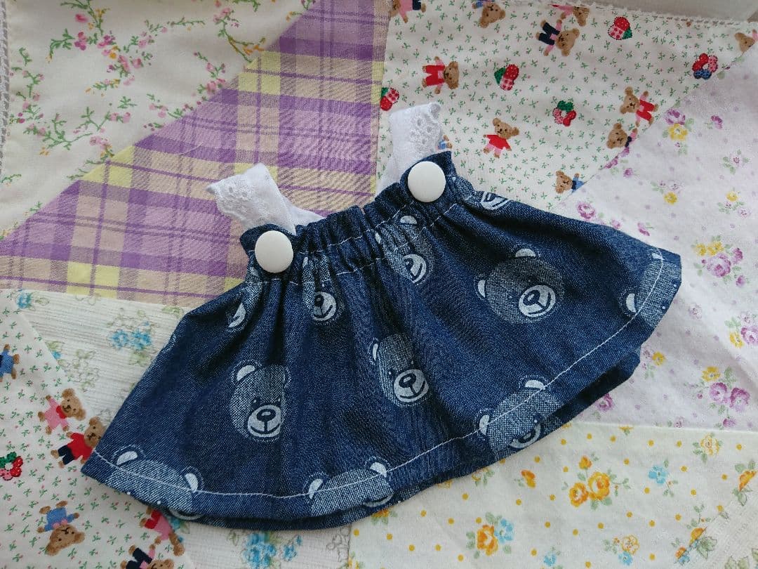 フモフモさん Mサイズ ギャザーたっぷりくまちゃんワンピース