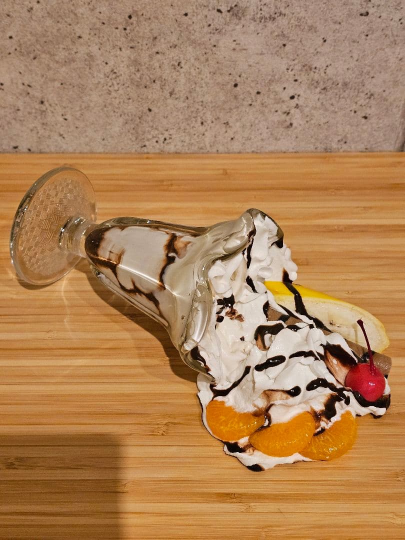 食品サンプル★倒れたパフェ