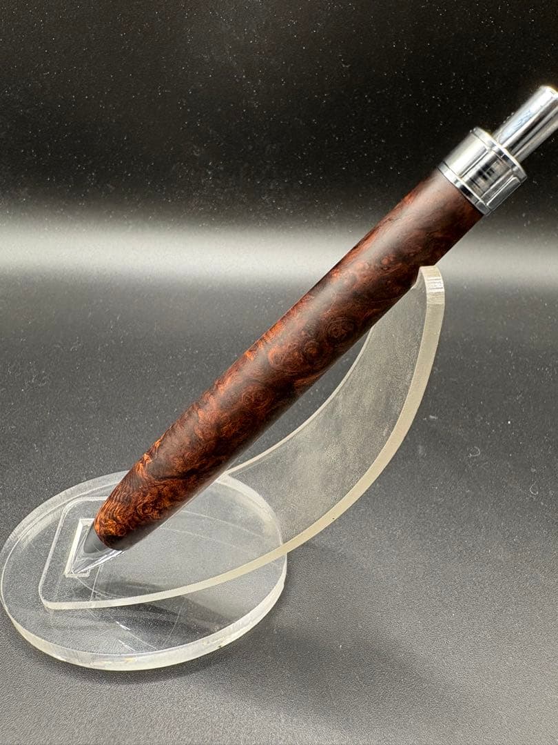 513極上　ホンジュラスローズウッド　瘤杢　木軸シャーペン　ボールペン