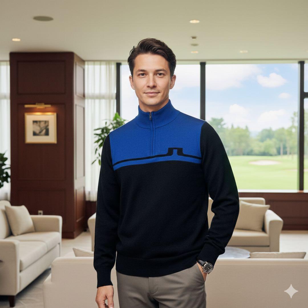 本日発送　J.LINDEBERG ハーフジップ　ジップアップ　セーター　ニット