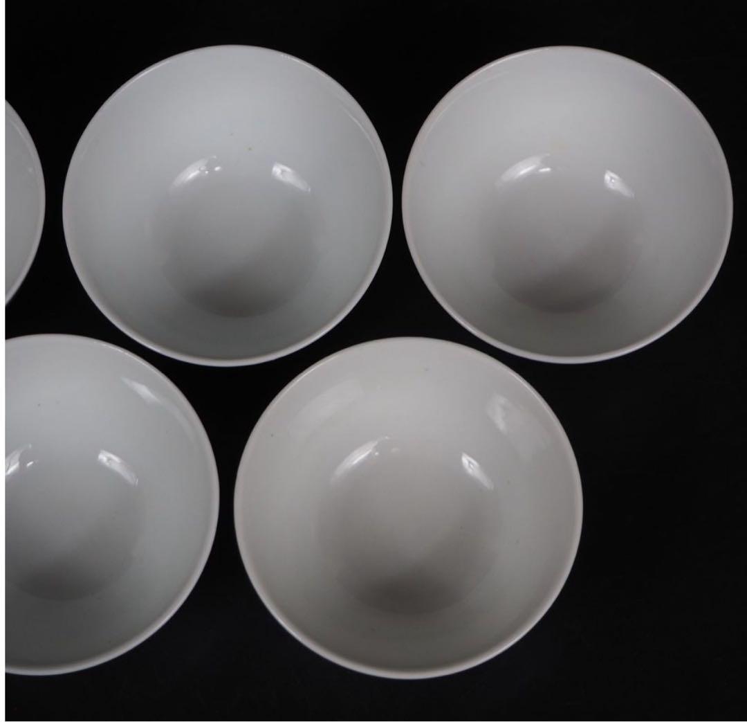 送料無料　『平安松雨』造 氷梅画茶碗５客　共箱　本物保証