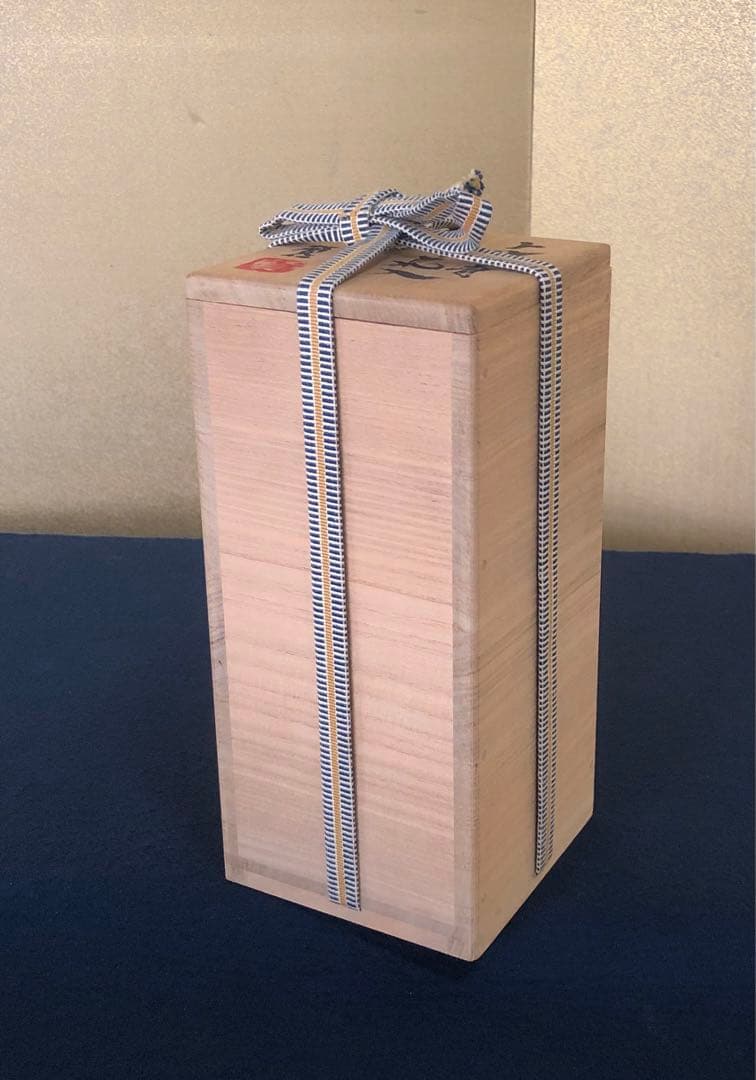 割引❗️《R》トルコ青 花入 秀逸作 加藤賢司 陶歴書 共布 共箱250820G1