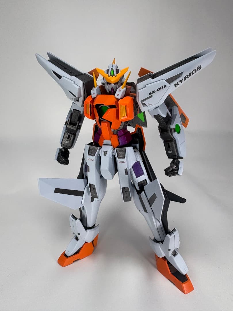 【全塗装完成品】HG 1/144 メタルロボット魂風 ガンダムキュリオス背景付き