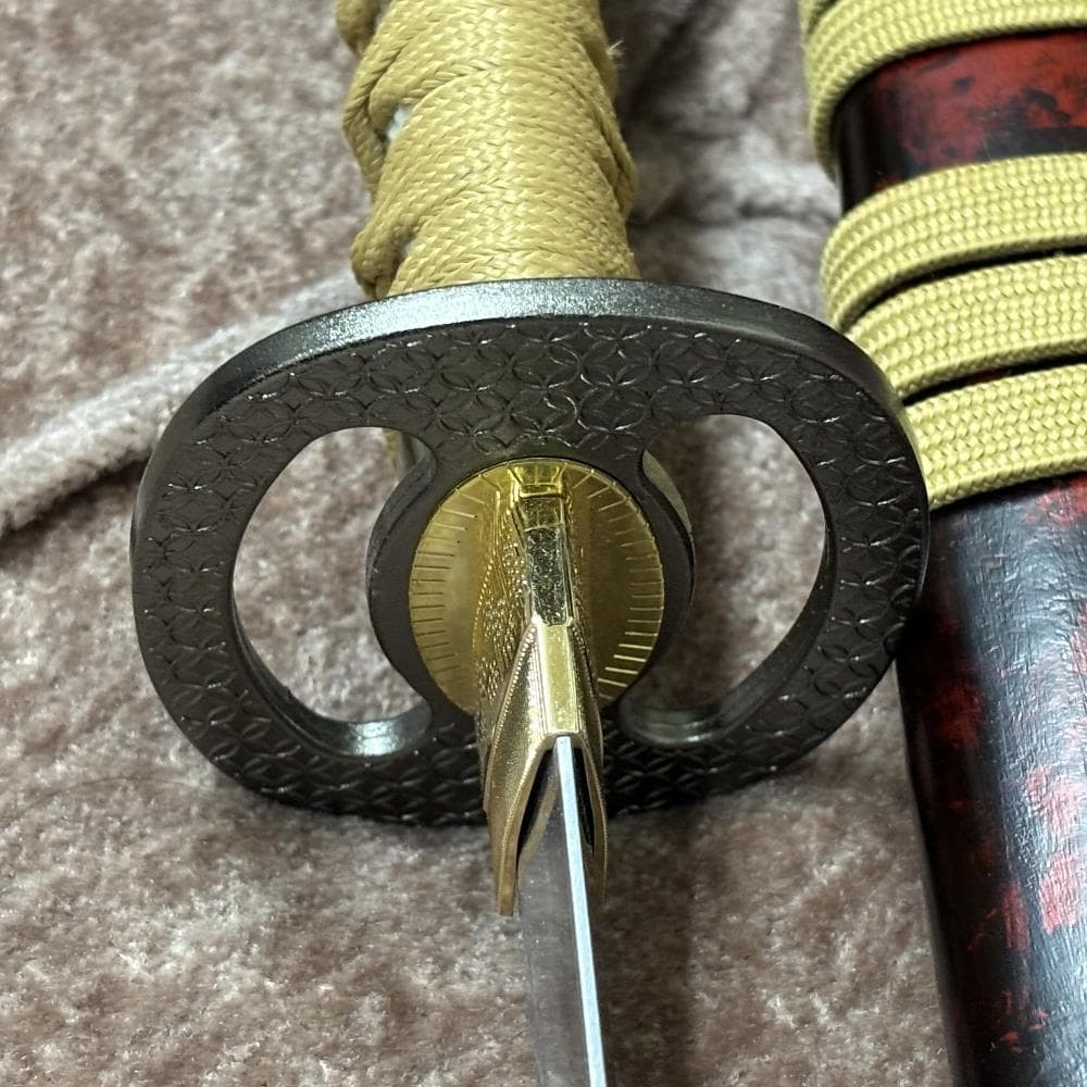 模造刀剣 逆刃刀 大刀 茶糸仕様 雲龍鞘 黒朱乱れ塗り鞘 木製鞘 るろうに剣心