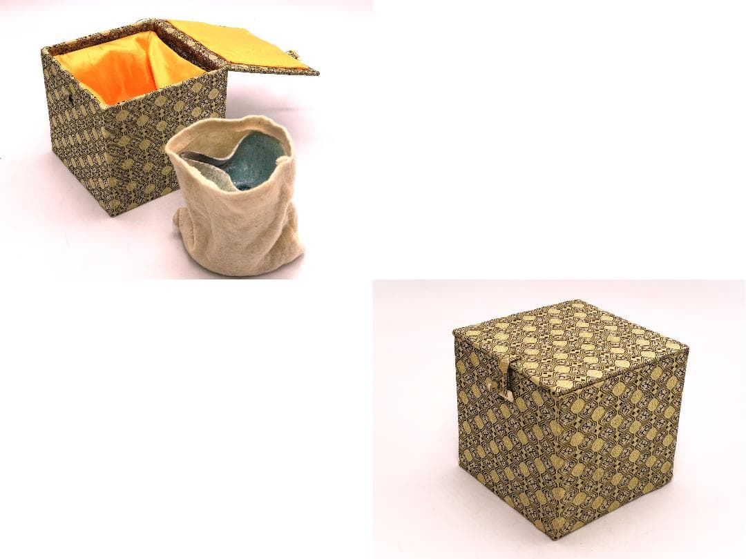 【 ペルシャ古陶 】 出土灯火器 青釉銀化 イスラム陶