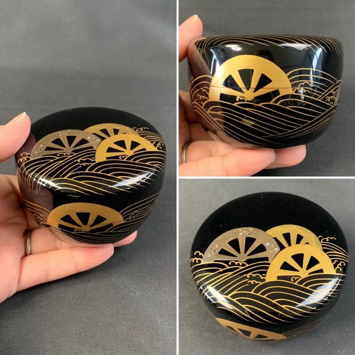 D118 送料無料　平棗　車流　祥鳳　茶道具　茶室　蒔絵