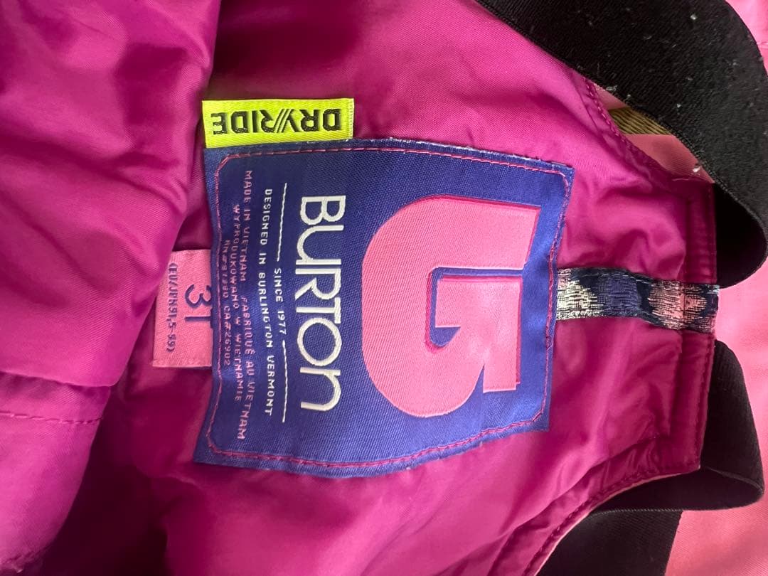 BURTON 子ども用スキーウェアセット ピンク