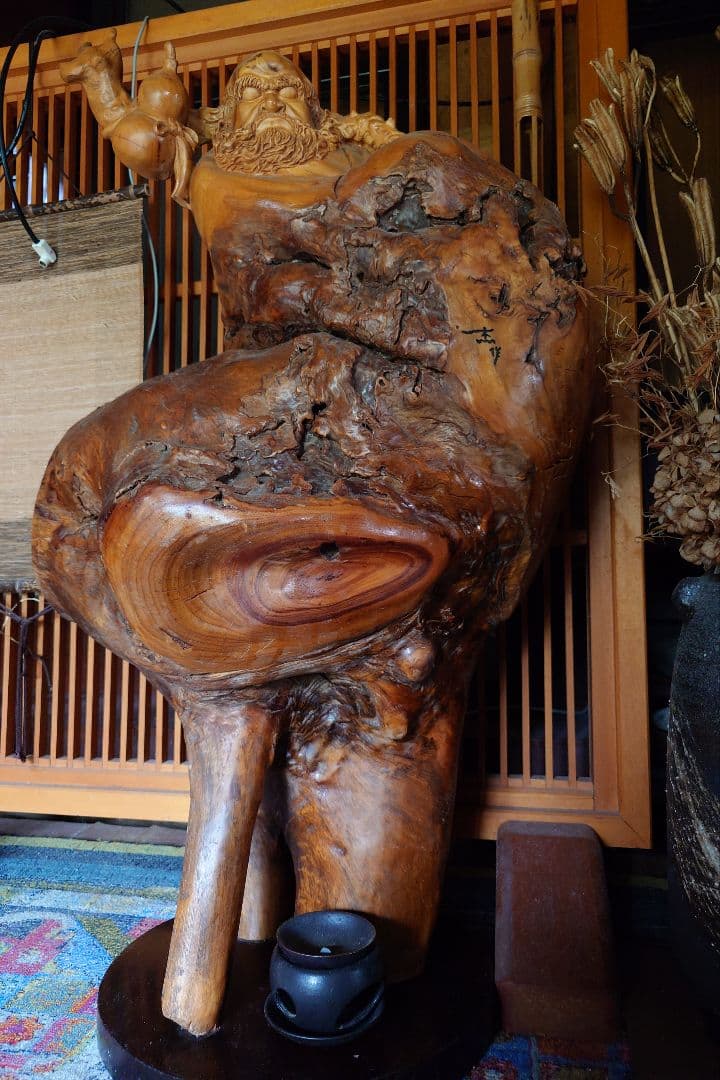 達磨大師　木彫り　杰作