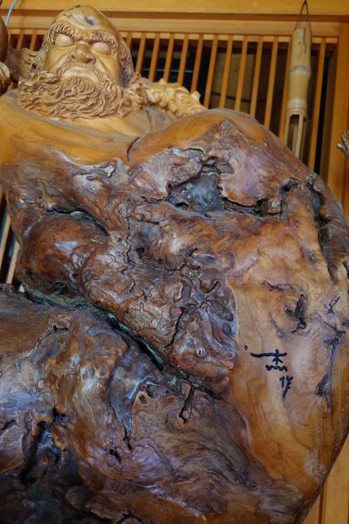 達磨大師　木彫り　杰作