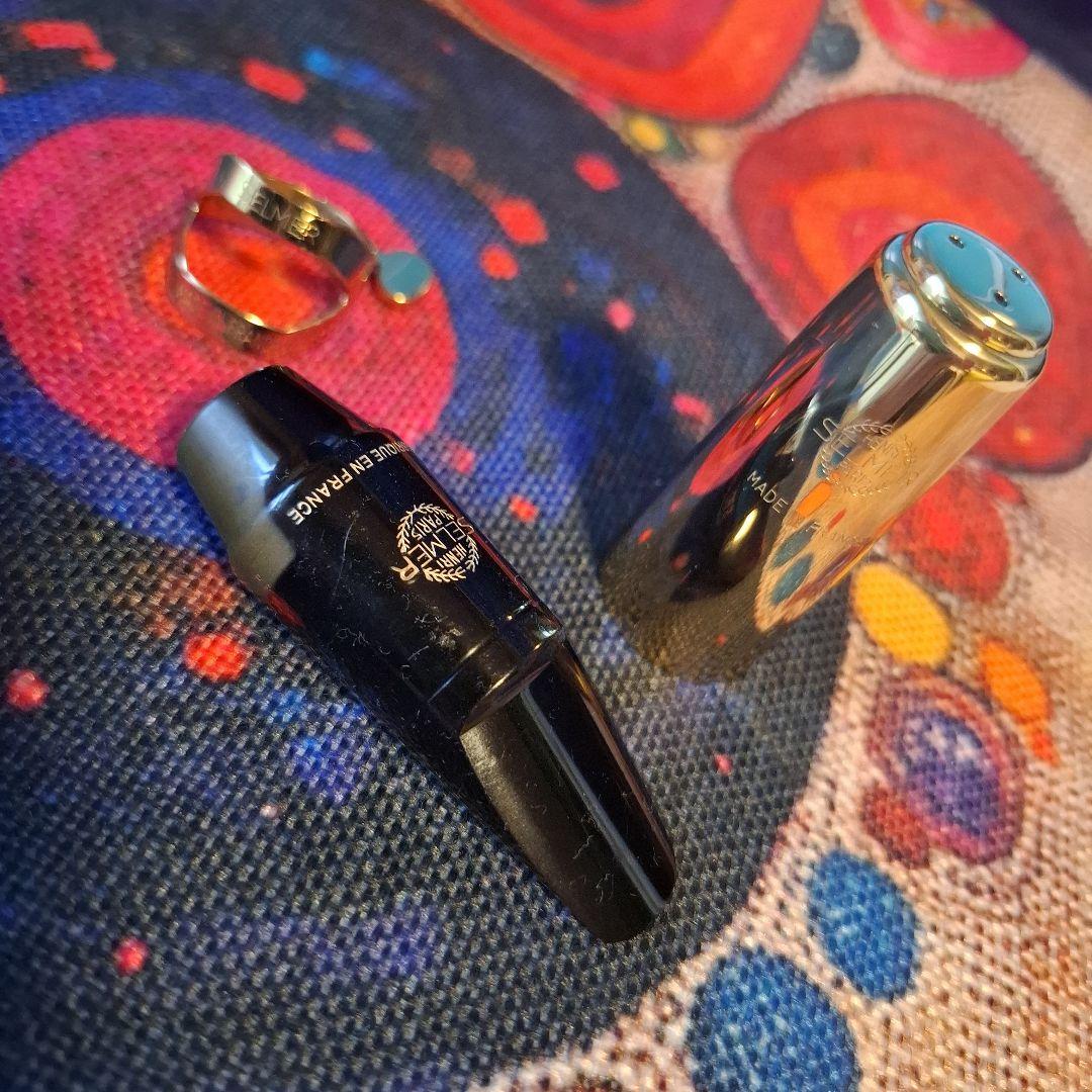 美品☆S80 ソプラノサックス用マウスピース 金キャップ&金メッキリガチャー付