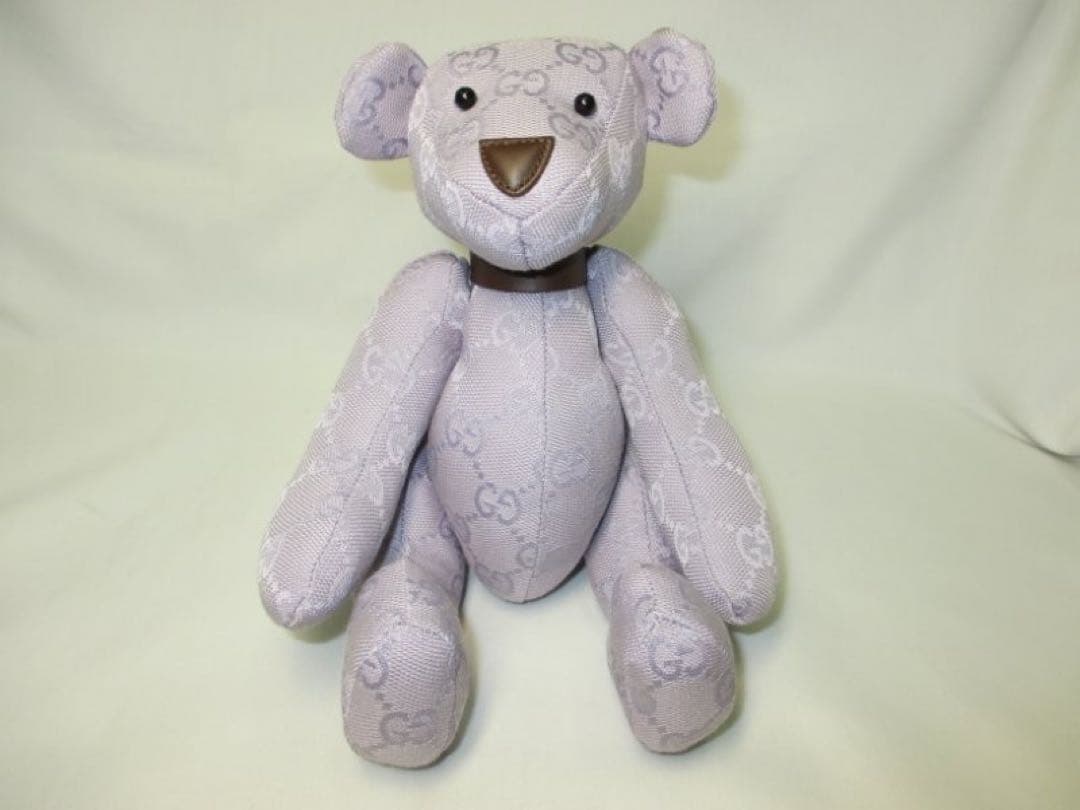 未使用品 グッチ テディベア くま ぬいぐるみ GG パープル 本物 箱付き