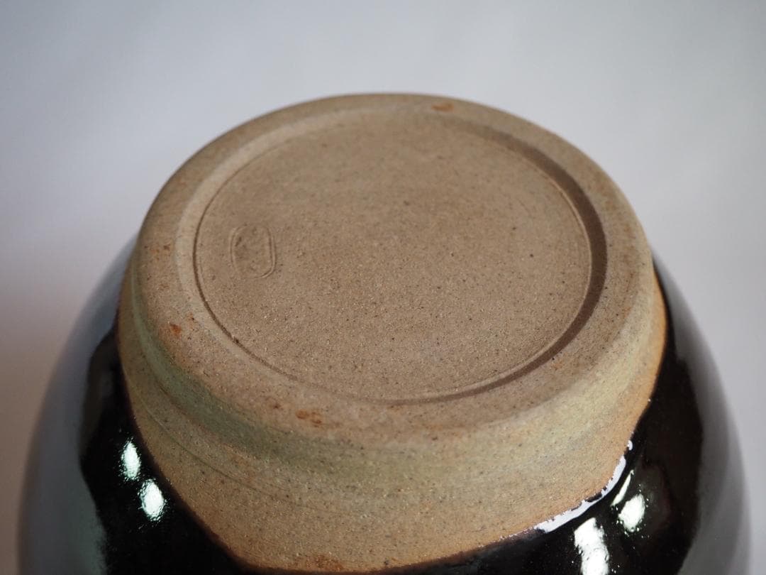 裏千家14世淡々斎宗室御書付『膳所焼笹耳水指』陽炎園岩崎健三造（共箱）