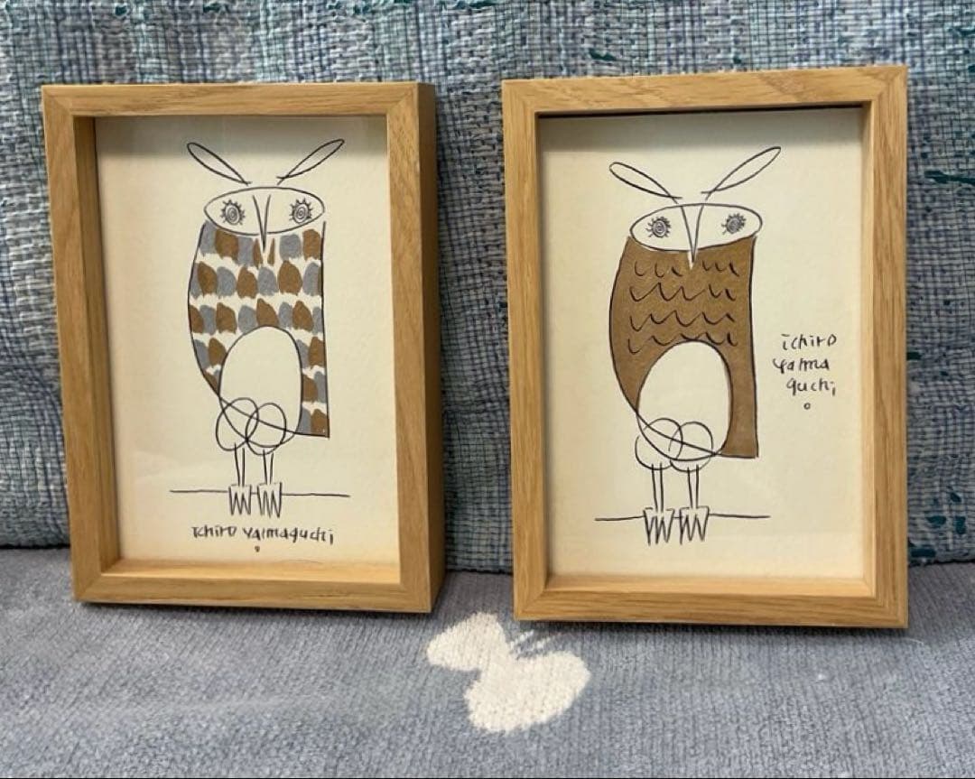 山口一郎　原画　フレーム付き　ふたつ　セットで