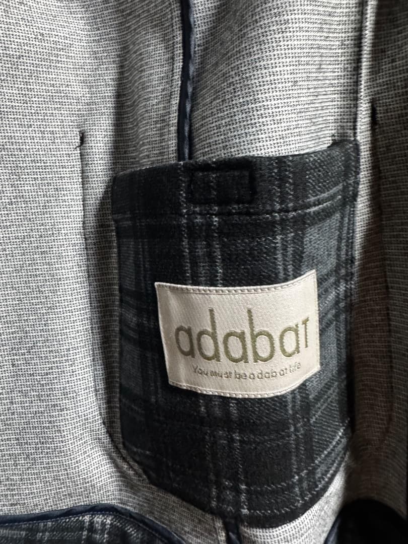 アダバット ハイブリッドダウン タータンチェック柄 テーラードジャケット 48