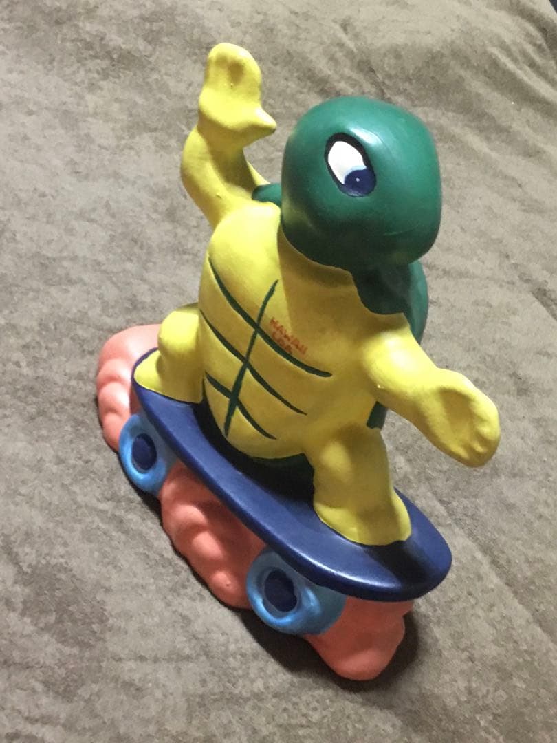 ビンテージ　~70's スケートボードを楽しむカメ の置物　約20cm