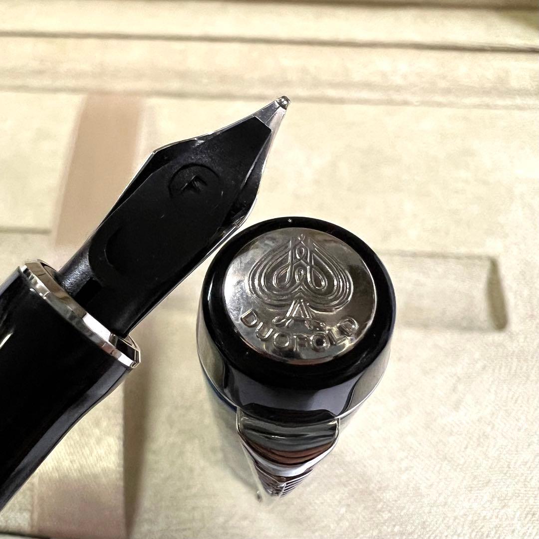 Parker パーカー 万年筆 デュオフォールド K18 F Cチェックブルー