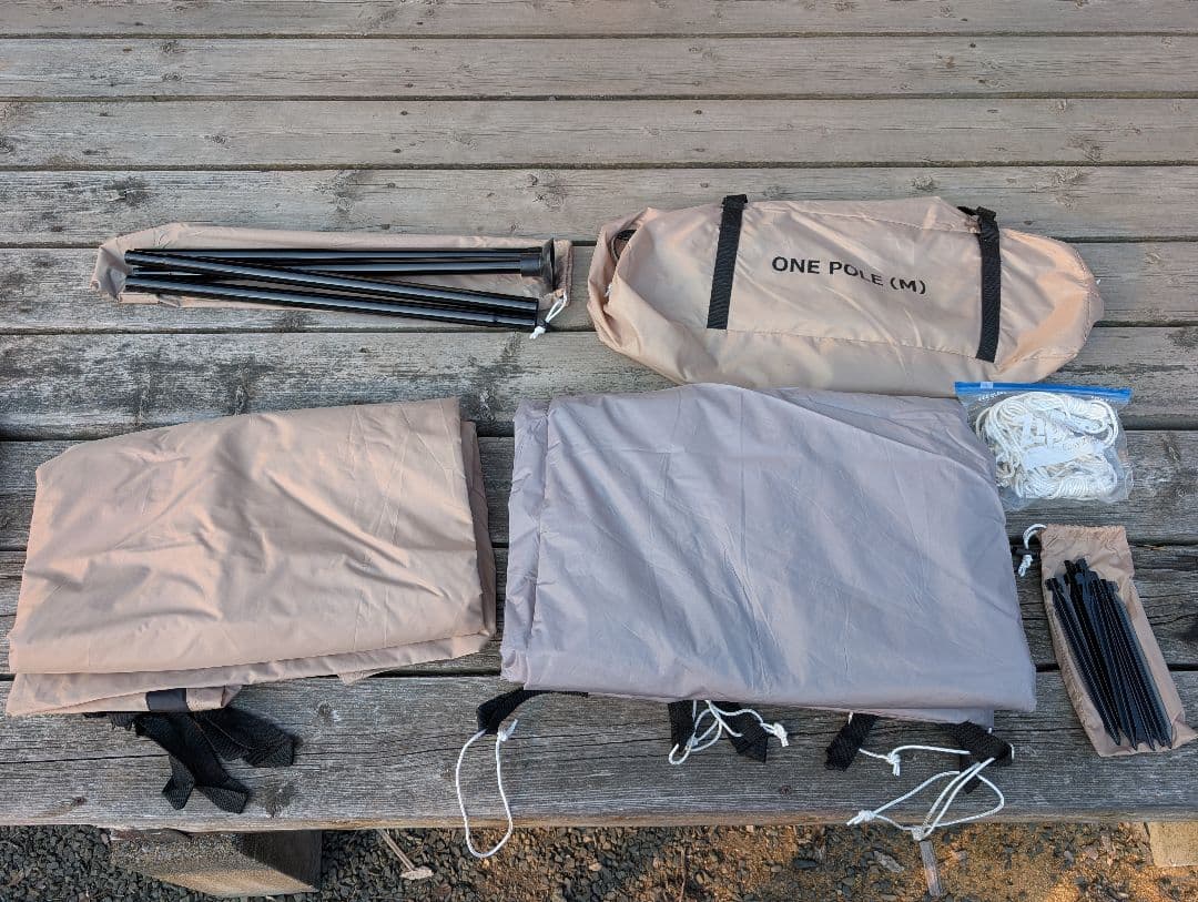 DODワンポールテントM T5-47-TN（３回使用） 、グランドシート（新品）