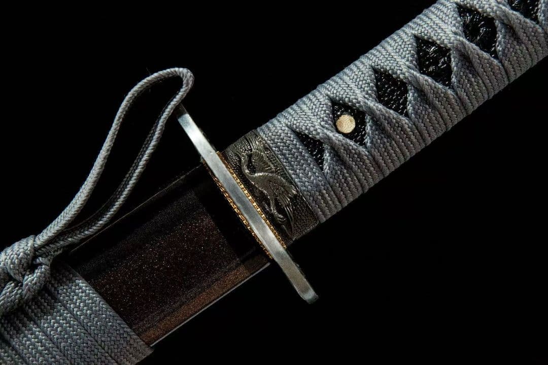 スカル彫刻打刀模造刀1045 炭素鋼グレー調デザイン全長102cm刃厚0.7cm