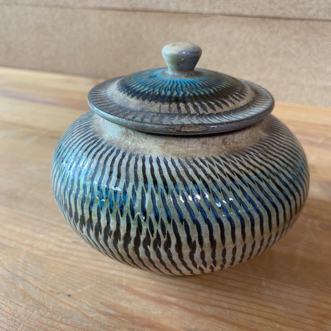 小鹿田焼　蓋物　箱なし　○