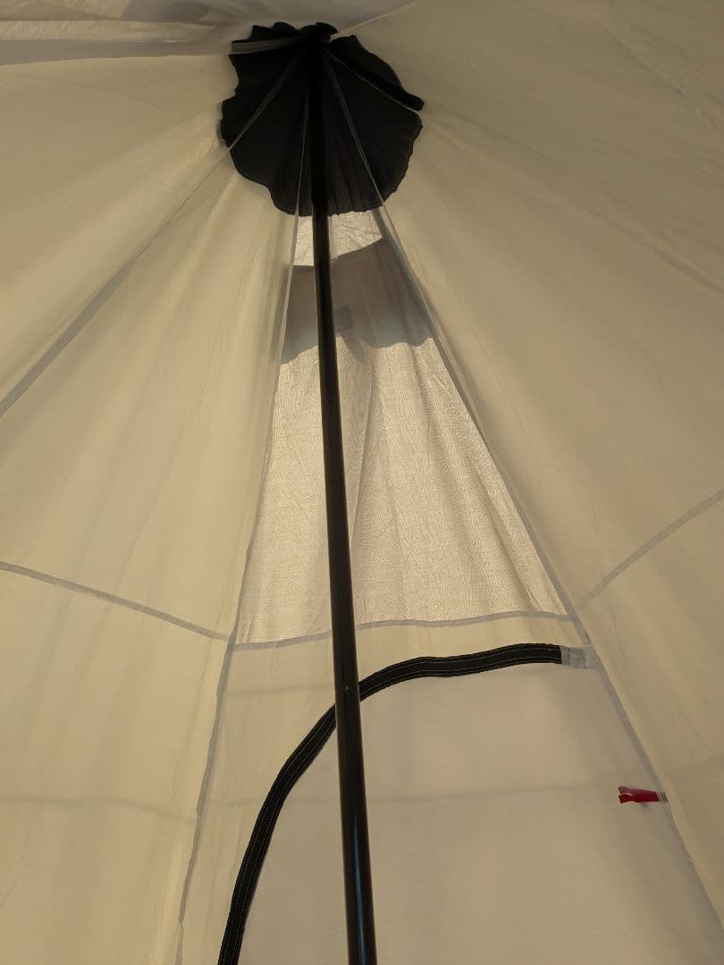 【1回使用】FIELDOOR　ワンポールテント400/TC　グランドシート付き