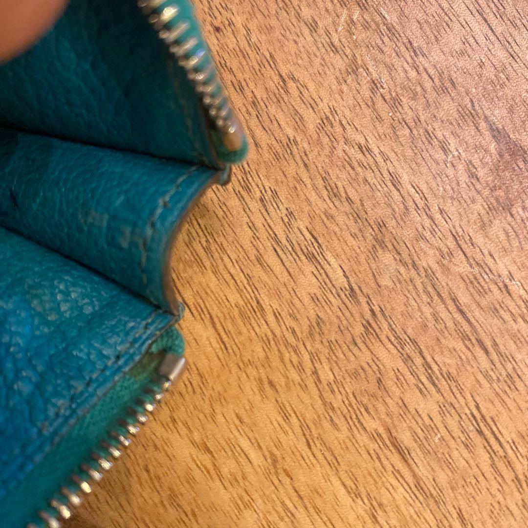 レザー製筆箱 緑色と青色