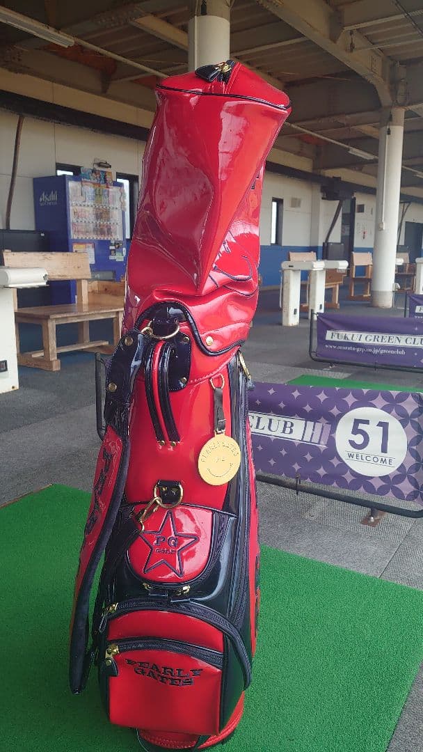 PEARLY GATES ゴルフバッグ 赤黒 星形ロゴ
