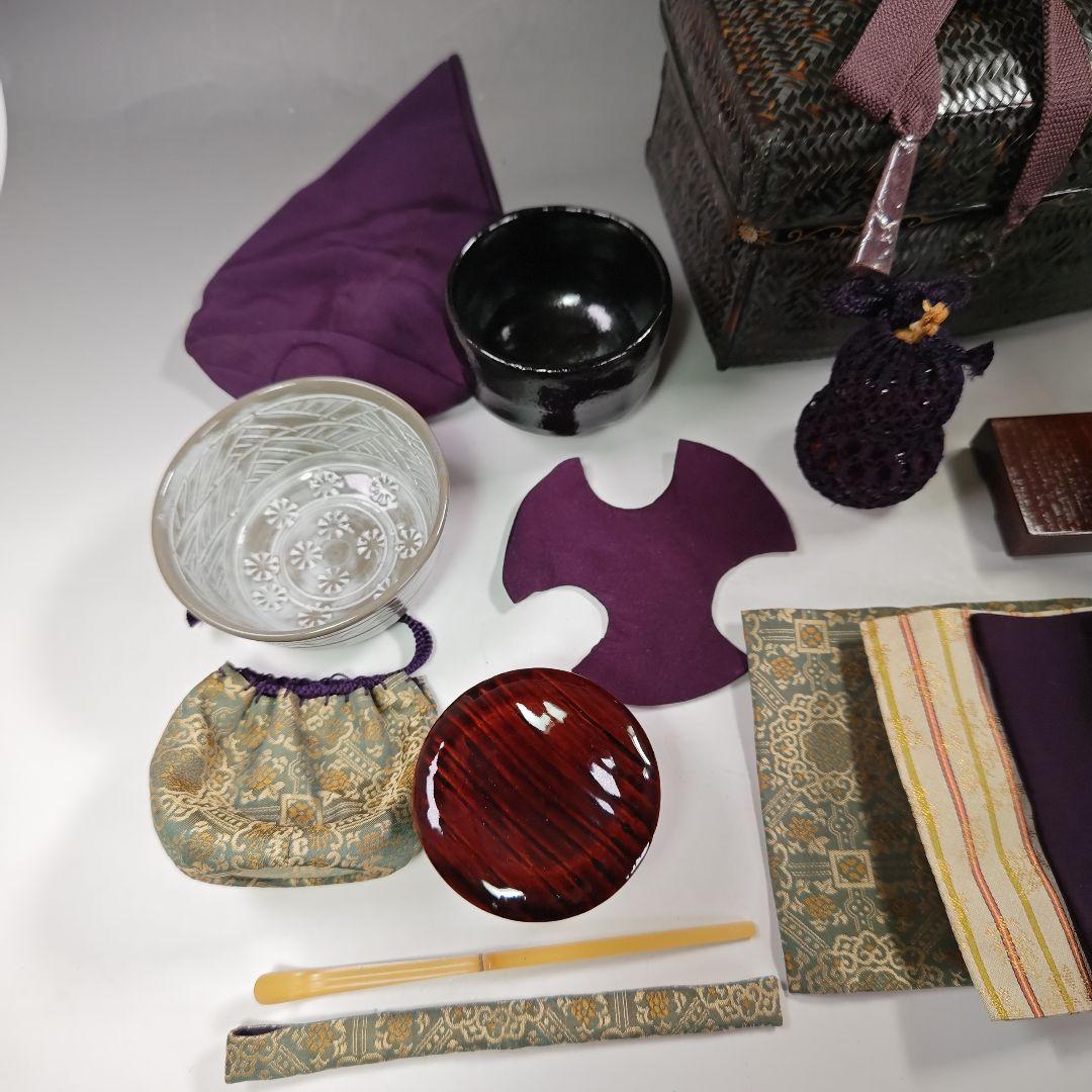 イ385 茶籠『茶籠野点セット一式　御所籠　茶篭』茶道具