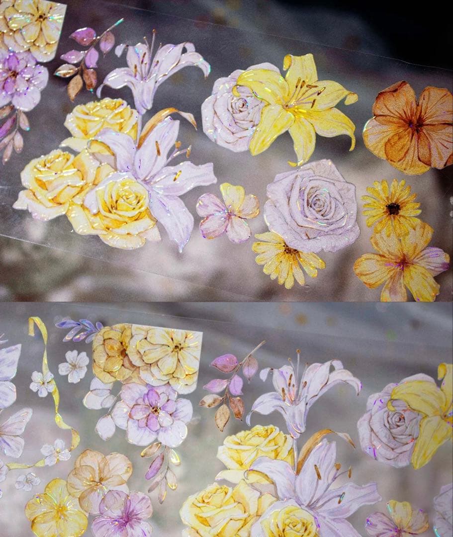 海外マスキングテープ巻売り 小花黄 フラワー 人物マスキングテープ