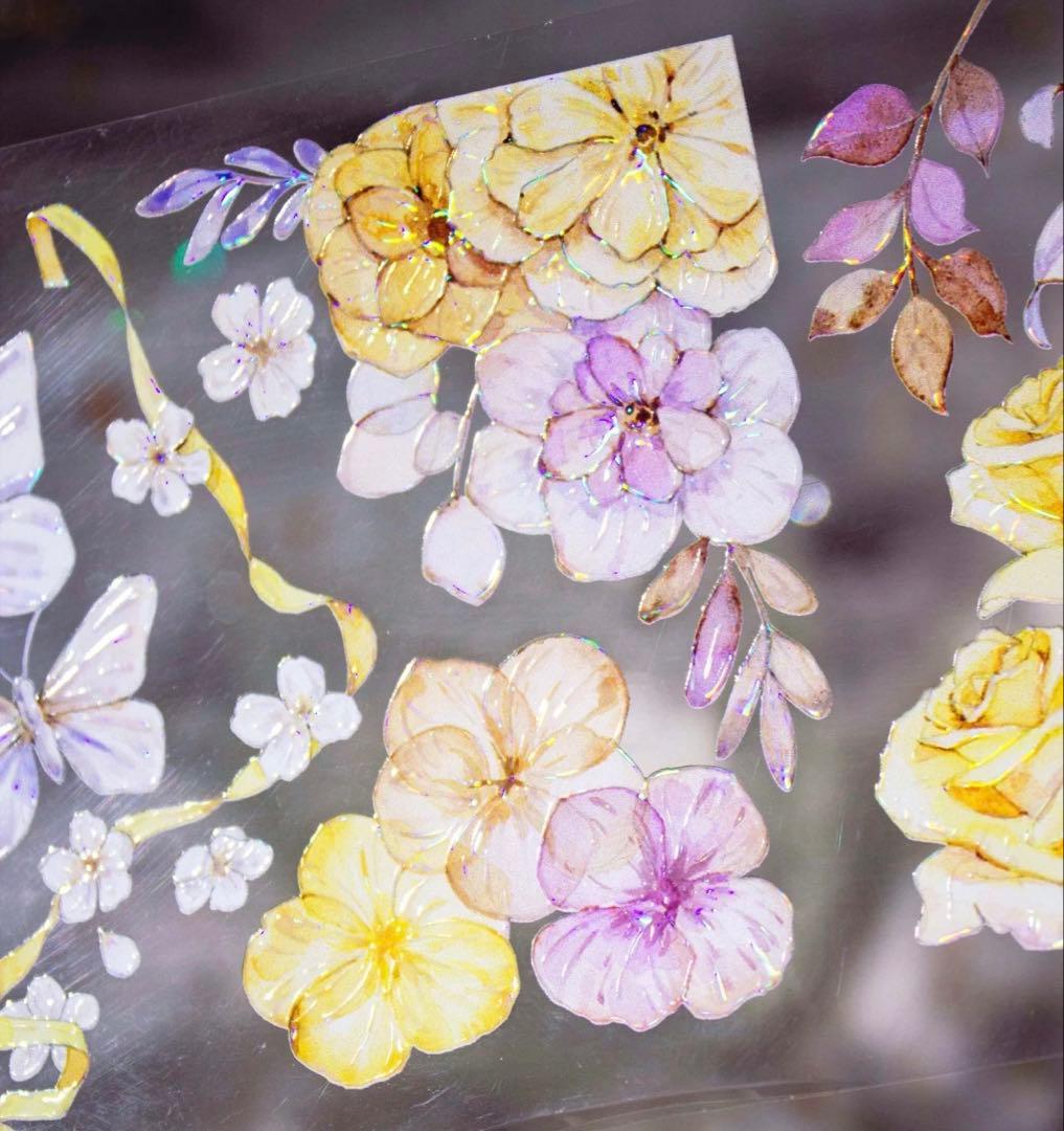 海外マスキングテープ巻売り 小花黄 フラワー 人物マスキングテープ