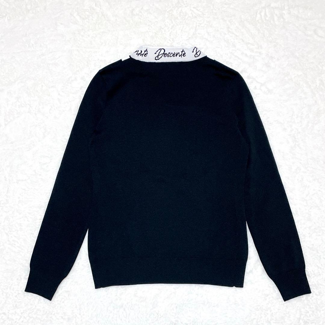 【美品】DESCENTE GOLF シースル　切替モックネックニット