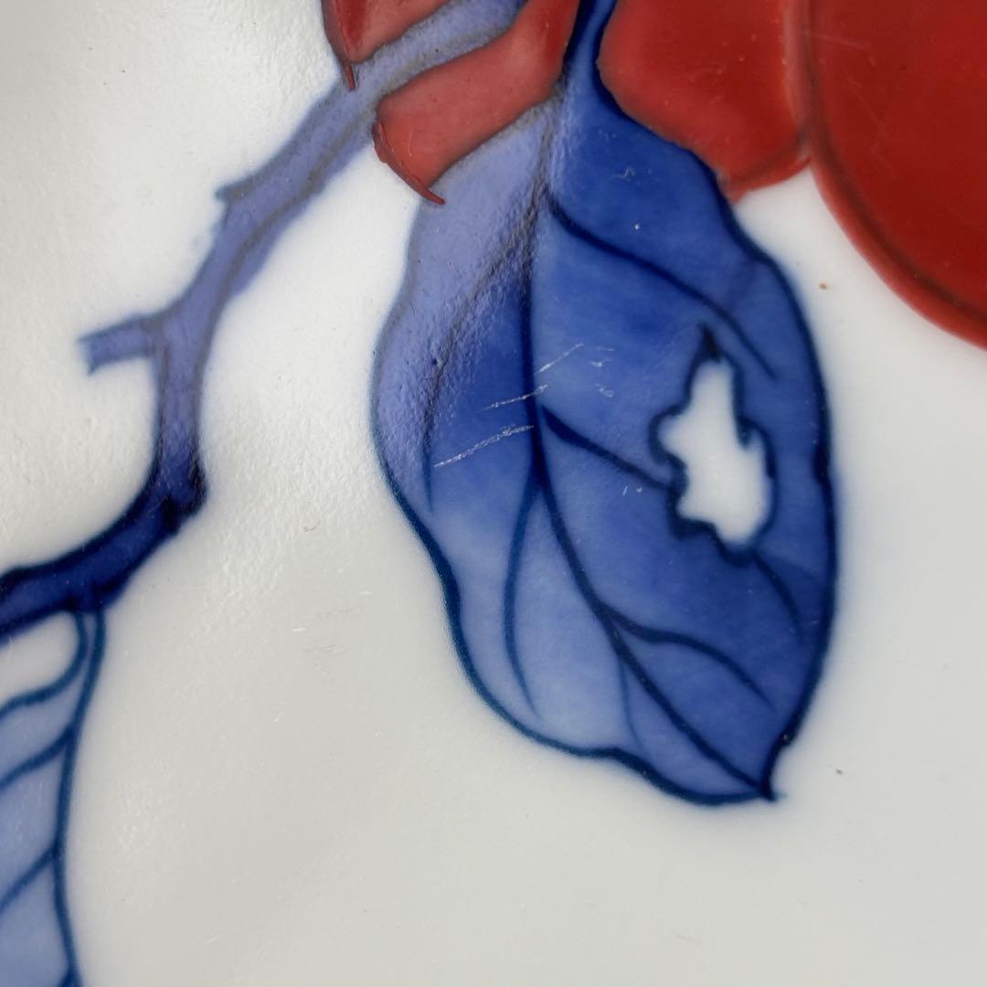 十三代 酒井田柿右衛門 作『染錦柿文皿』 有田焼 額皿