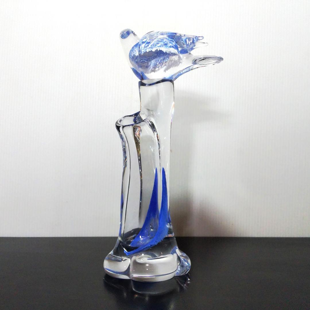 Marcolin Art Crystal マルコリン クリスタル 花瓶 青C30