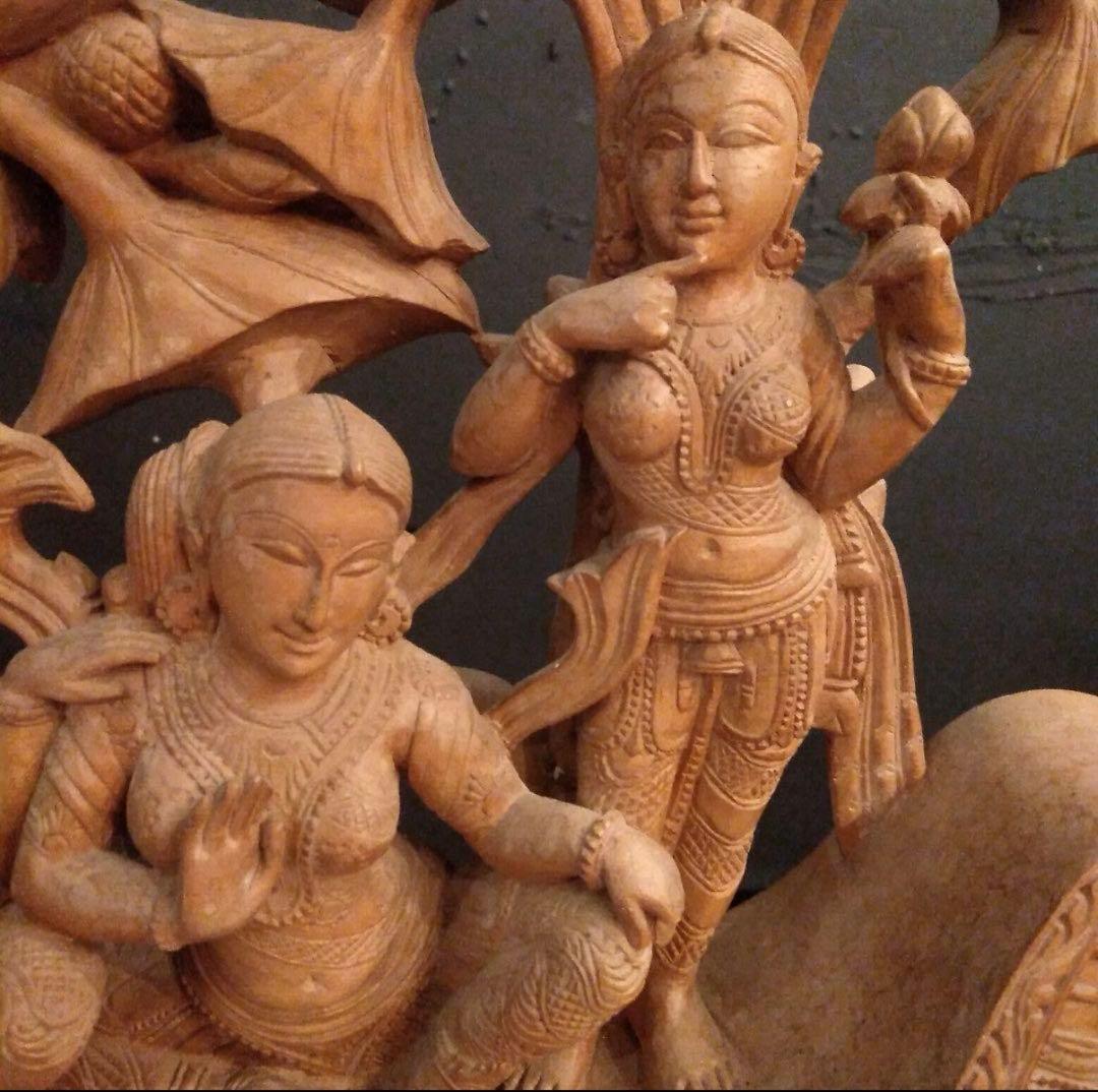 インド 木彫り ヒンドゥー教　骨董　アンティーク
