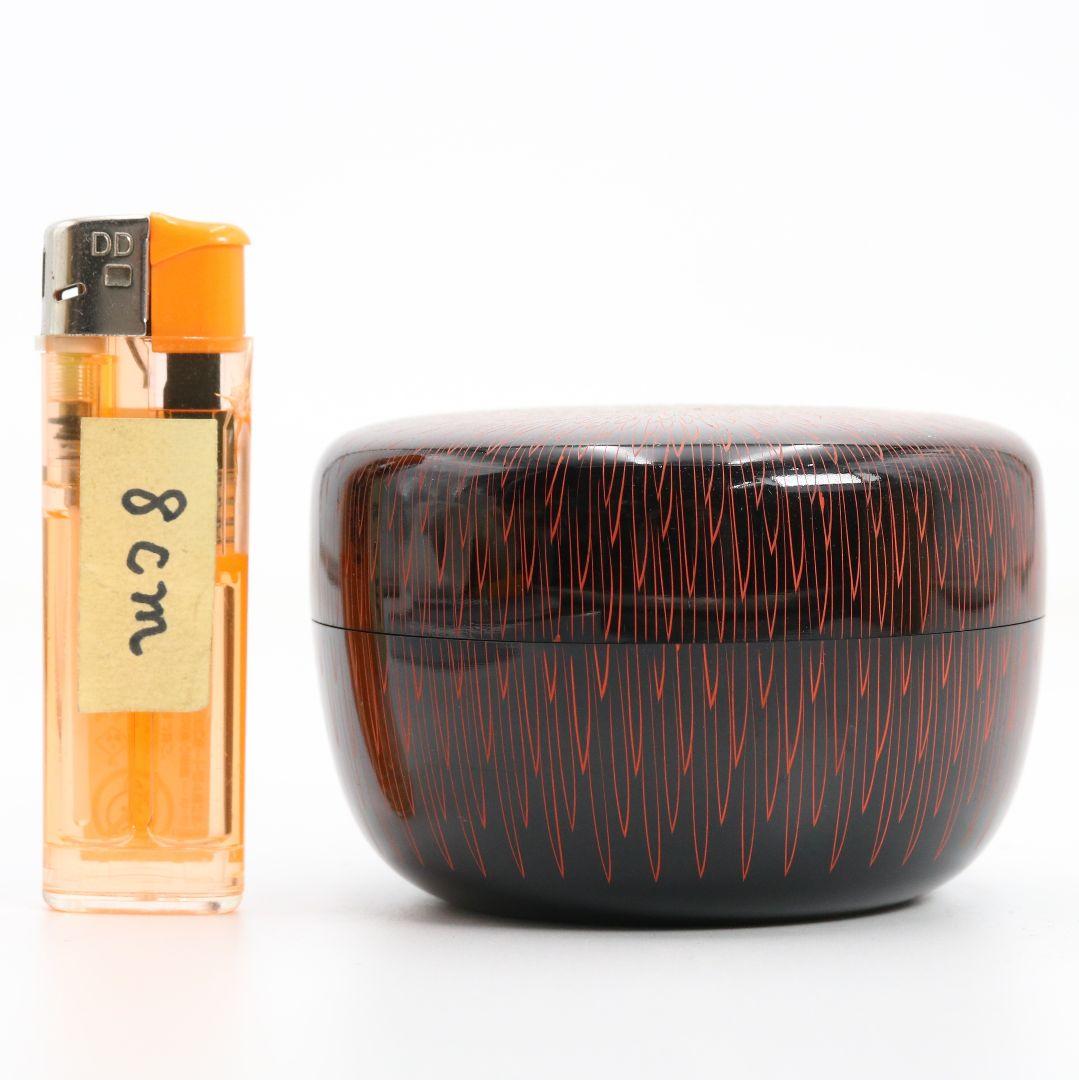 新井司峰作 菊毛彫 大平棗 茶道具 共箱　V838